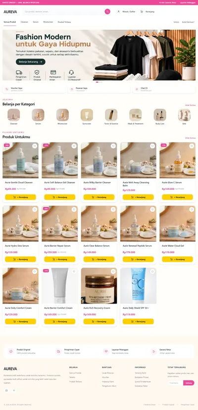 Tampilan demo Pengembangan Website E-Commerce Terintegrasi Pembayaran & Ekspedisi